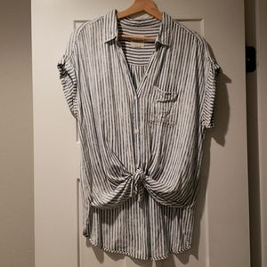 High-low blue and white stripe